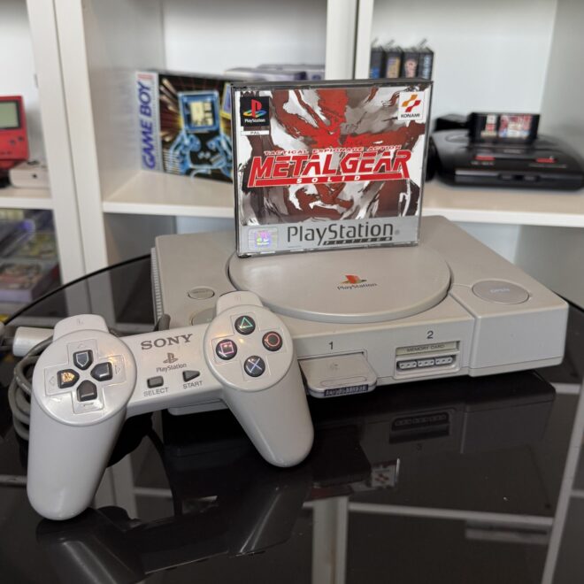 PlayStation 1 (PS1) SCPH-1002 Bundle + Original Controller + Metal Gear Solid + Memory Card