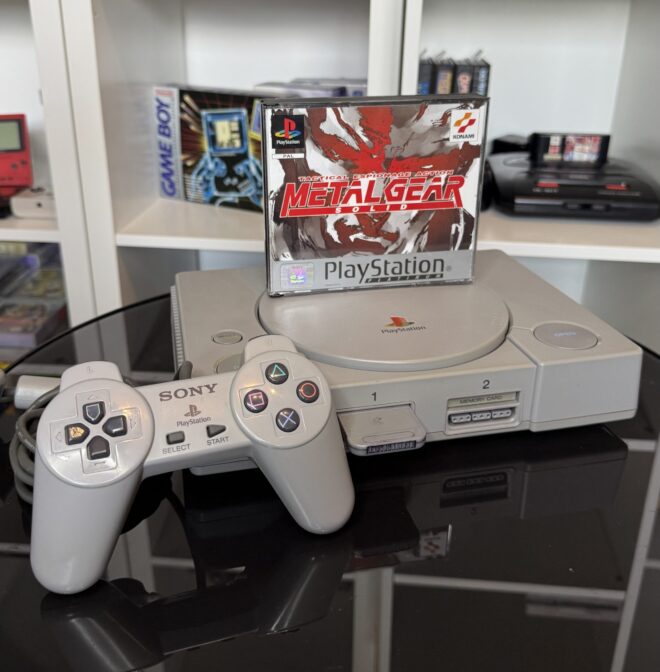 PlayStation 1 (PS1) SCPH-1002 Bundle + Original Controller + Metal Gear Solid + Memory Card